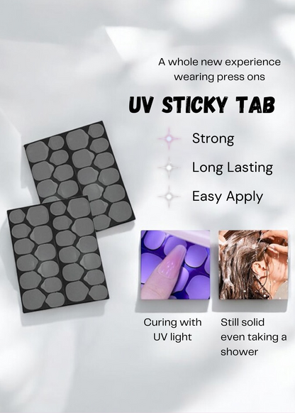 UV Press On Nails Sticker - 1 Sheet (24 tabs)