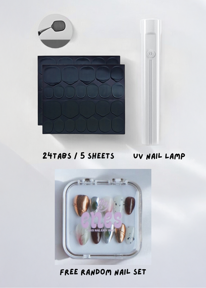 UV Sticky Tabs + Nail Lamp + Free Nail Set